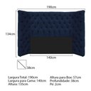 Ver imagem 4 de Kit Cabeceira e Calçadeira Baú Casal Everest P02 140cm Suede - Doce Sonho Móveis Azul Marinho