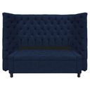 Ver imagem 1 de Kit Cabeceira e Calçadeira Baú Casal Everest P02 140cm Suede - Doce Sonho Móveis Azul Marinho