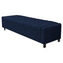 Ver imagem 7 de Kit Cabeceira e Calçadeira Baú Casal Everest P02 140cm Suede - Doce Sonho Móveis Azul Marinho