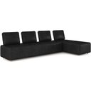 Ver imagem 2 de Sofá 4 Lugares com Chaise 296cm Rovier Sintético Preto Z32 - Mpozenato