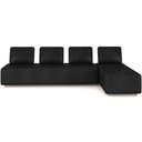 Ver imagem 5 de Sofá 4 Lugares com Chaise 296cm Rovier Sintético Preto Z32 - Mpozenato