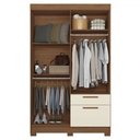Ver imagem 3 de Guarda-roupa Solteiro Sonora 4 Portas 2 Gavetas Jatoba/areia com Espelho - Pnr Móveis