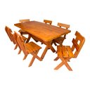 Ver imagem 1 de Conjunto Mesa 1,6m e 6 Cadeiras Madeira Maciça Angelim