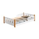 Ver imagem 2 de Cama de Criança Juvenil Camila Montessoriana com Grade de Proteção - Branca