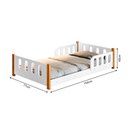 Ver imagem 3 de Cama de Criança Juvenil Camila Montessoriana com Grade de Proteção - Branca