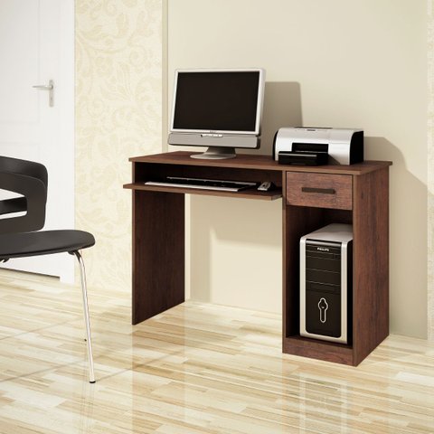 Mesa para Computador Escrivaninha Suporte Teclado Café