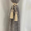 Ver imagem 1 de Cordão Prendedor de Cortina com Franja e Strass Perolas Luxo Perola