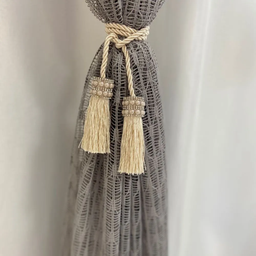 Cordão Prendedor de Cortina com Franja e Strass Perolas Luxo Perola - 1
