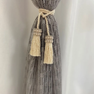 Cordão Prendedor de Cortina com Franja e Strass Perolas Luxo Perola