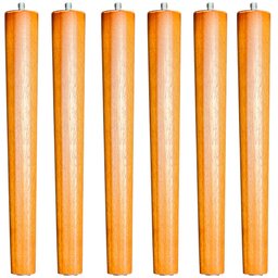Kit 06 Pés Palito Madeira 35 Cm Rosqueável P02 Móveis Poltrona Puff Mesa - Inoviza - 1