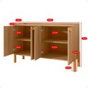 Ver imagem 2 de Aparador 4 Portas Moderno Buffet Organizador Louças Cantinho do Café Decoração Sala Cozinha Rpm