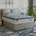 Ver imagem 7 de Cama Box Baú Casal Bipartido Colchão Comfort Class Pillowtop Branco/suede Bege