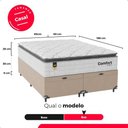Ver imagem 4 de Cama Box Baú Casal Bipartido Colchão Comfort Class Pillowtop Branco/suede Bege