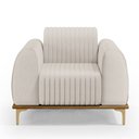 Ver imagem 3 de Kit Sofá 3 Lugares 180cm com 2 Poltronas Molino Pés D'ouro D02 Linho Cru C-443 - Lyam Decor