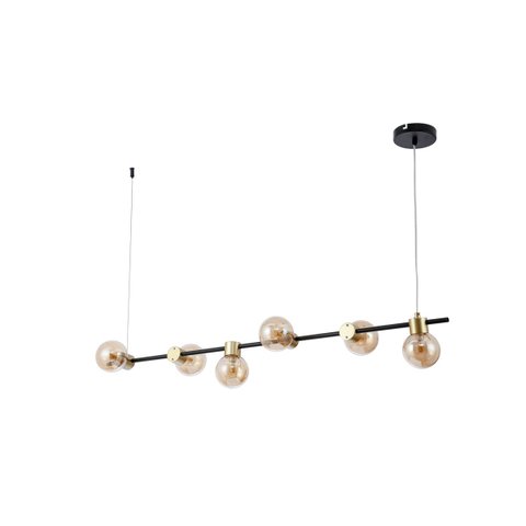 Pendente Preto e Dourado Globos Âmbar 120m 6g9 14597-pl