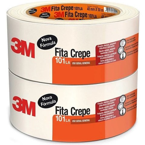 Fita Crepe 3m 48mm X 50m Pacote de 2