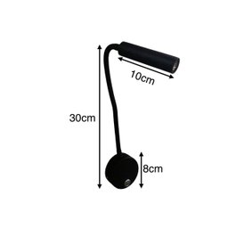 Luminária Arandela Led Flexível Parede Cama:preto - 2