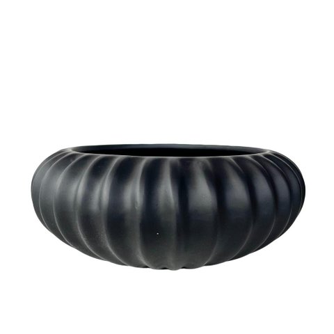 Vaso centro de mesa bacia ikebana preto fosco médio luxo
