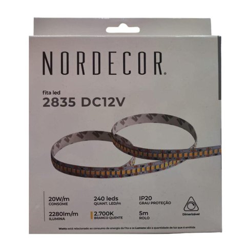Fita Led Ip20 20w 2700k 12v 240 Leds Nordecor
