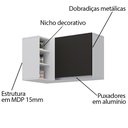 Ver imagem 3 de Armário Aéreo de Canto Reto Austin Branco/Preto - Lumil Lumil Móveis