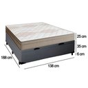 Ver imagem 2 de Cama Box Baú Casal Sintético + Colchão de Molas Ensacadas Portobel Ipanema - 138x188x66cm Cinza