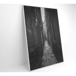 Quadro Viela Preto E Branco 80x120 Cm Vidro Impresso - 7