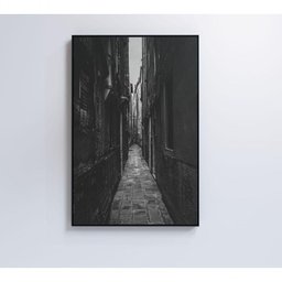 Quadro Viela Preto E Branco 80x120 Cm Vidro Impresso - 3