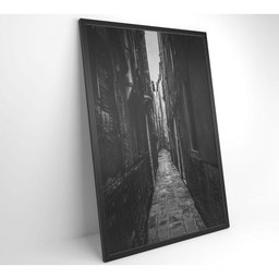 Quadro Viela Preto E Branco 80x120 Cm Vidro Impresso - 5