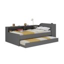 Ver imagem 2 de Cama Solteiro com Nicho e Cama Auxiliar Aria Cinza/Grafite