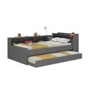 Ver imagem 4 de Cama Solteiro com Nicho e Cama Auxiliar Aria Cinza/Grafite