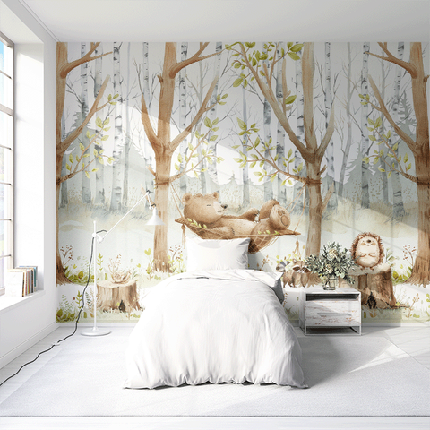 Papel de Parede Animais Fofos da Floresta