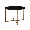 Ver imagem 5 de Mesa Jantar Industrial Preta 110Cm Redonda Base V Com 4 Poltronas Daw Pretas Base Doura Cor: Preto