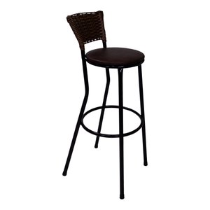 Banco Americano Alta Bar Bistro de Junco Fibra Sintetica:marrom/chocolate Mesclado