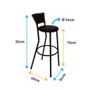 Ver imagem 3 de Banco Americano Alta Bar Bistro de Junco Fibra Sintetica:marrom/chocolate Mesclado