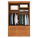 Ver imagem 5 de Guarda-Roupa Solteiro com 2 Portas de Correr e 6 Gavetas 133cm Multimóveis CR35485 Cinamomo