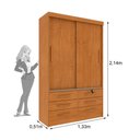 Ver imagem 4 de Guarda-Roupa Solteiro com 2 Portas de Correr e 6 Gavetas 133cm Multimóveis CR35485 Cinamomo