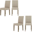 Ver imagem 1 de Kit de 4 Cadeiras Josi com Tecido em Suede Carvalho/fendi