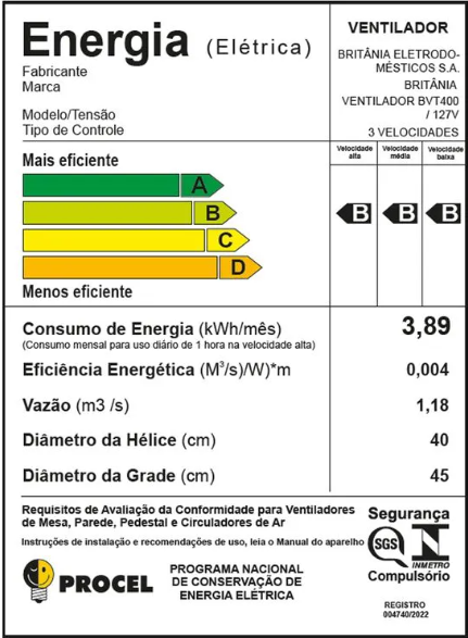 Ventilador Britânia 2 em 1 Maxx Force Turbo 150w Bvt400 - 4