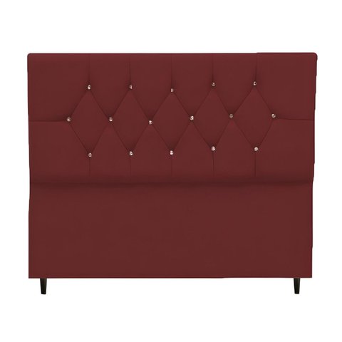 Cabeceira Estofada Cama Casal Queen Size 160 Cm Suede Dubai:bordô