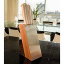 Ver imagem 4 de Cepo de Madeira e Aço Inox para Bancada Kort Suporte para Facas e Tesoura Domama