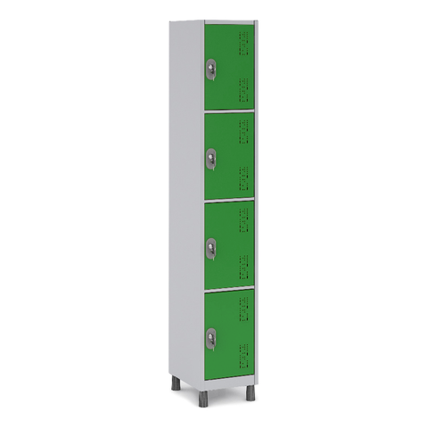 Armário de Aço 4 Portas para Vestiários e Academias Cor:verde