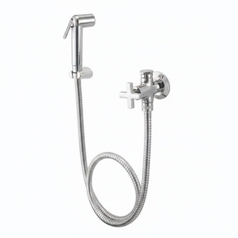 Ducha Higiênica com Derivação 1860 1/4 de Volta Nya Cromado Meber Metais