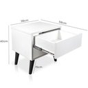 Ver imagem 2 de Mesa de Cabeceira 1 Gaveta 38 Cm Mdf Branco Pés Palito Mp