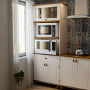 Ver imagem 2 de Torre Quente Retrô 3p 1g Off White-nogueira com 2 Nichos Cozinha