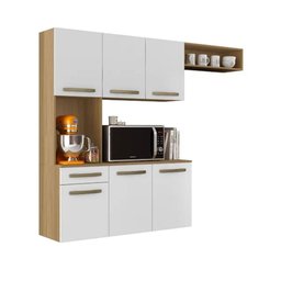 Armário de Cozinha Carol com 6 Portas e 1 Gaveta Aramóveis - 3