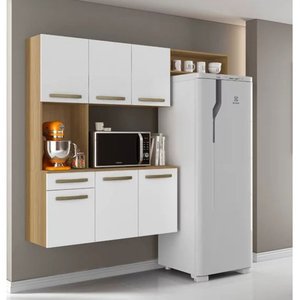 Armário de Cozinha Carol com 6 Portas e 1 Gaveta Aramóveis