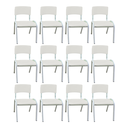 Ver imagem 2 de Kit 12 Cadeira Iso Infantil Branca Escolar e Creche