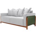 Ver imagem 2 de Sofá 03 Lugares para Sala de Estar 178 cm Khali B04 Linho Cinza Couríssimo Verde - Lyam Lyam Decor