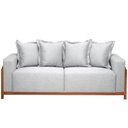 Ver imagem 3 de Sofá 03 Lugares para Sala de Estar 178 Cm Khali B04 Linho Cinza Couríssimo Verde - Lyam Lyam Decor