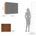 Ver imagem 3 de Armário Aéreo 2 Portas 80 cm Pérola Yescasa Cinza/Freijó